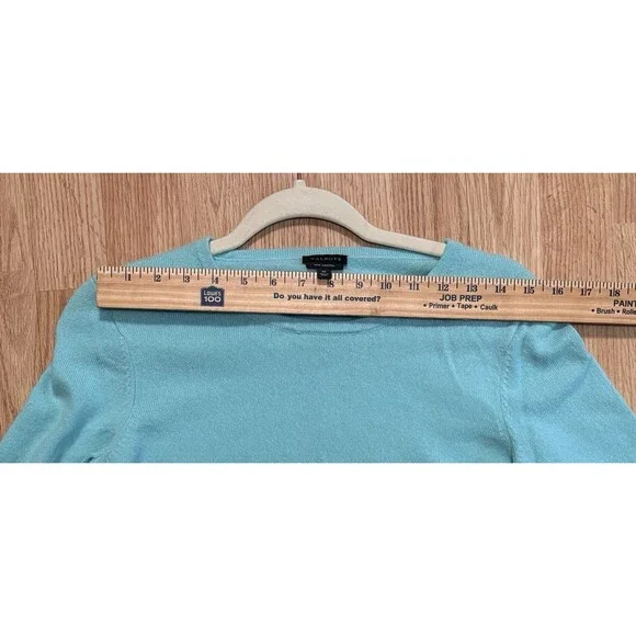 Talbots 100% Pure Cashmere  Pullover Sweater Women’s Size Med Teal - Picture 7 of 9